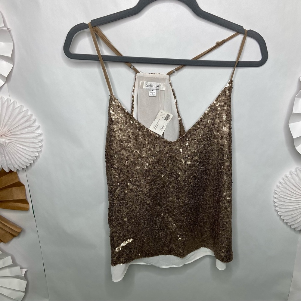 Shilla Gold Sequin Cami